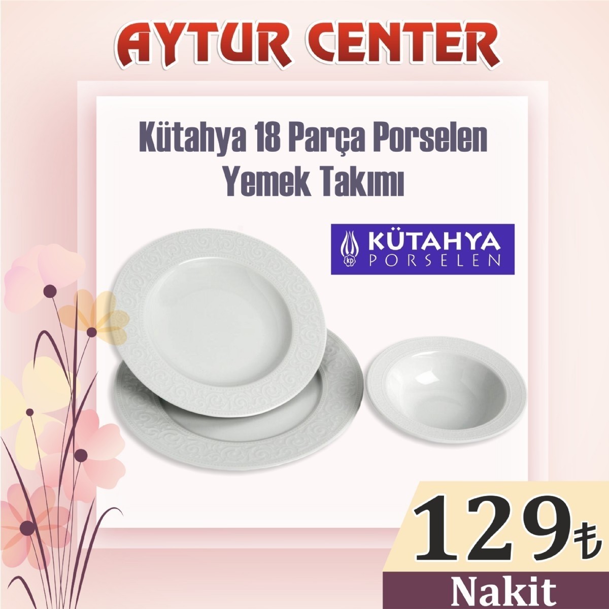 Kutahya 18 Parca Porselen Yemek Takimi Yemek Takimlari Ayturcentercomtr